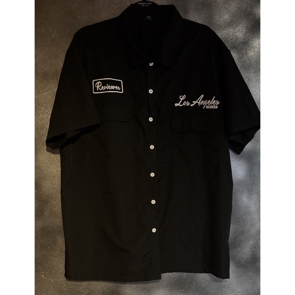 Manfinity Los Angeles Dream Reviewer Black Button Shirt M Throwback Streetwear